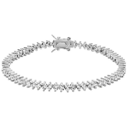 Silver Ladies' Cz Bracelet 12g